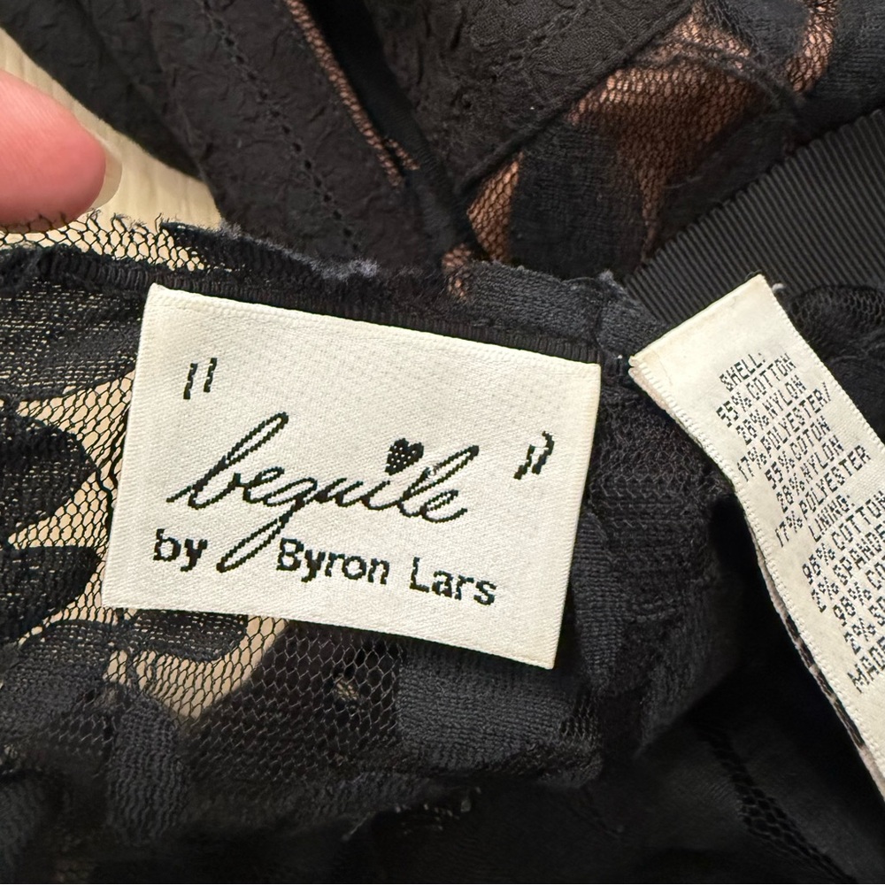 Beguile by Byron Lars Anthropologie Carrisima Black Lace Sheath Dress Size 0 - Picture 11 of 12